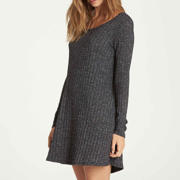 NWT - Billabong - Charcoal Autumn Dress - Picture 2 of 4